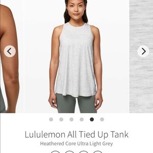 Lulu lemon all tied up tank size 6 light heather grey